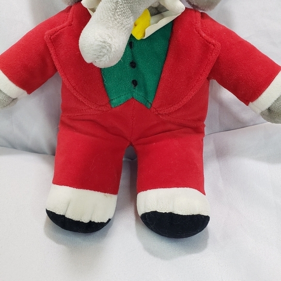 Vintage Babar Elephant King Plush Stuffed Toy Red Suit Gund 14 Inch 1988 Velour - Picture 3 of 9